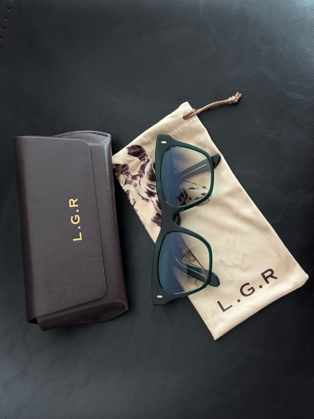 L.G.R Cecile Emerald Green Acetate Sunglasses